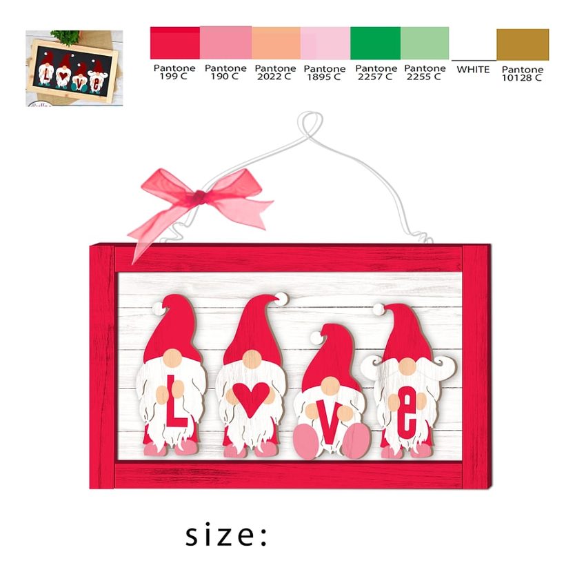 LOVE gnome hanging frame