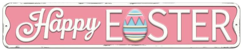 Happy Easter metal wall sign