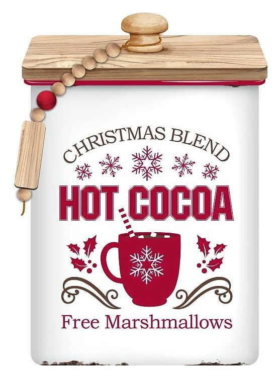 Hot Cocoa enamel canister