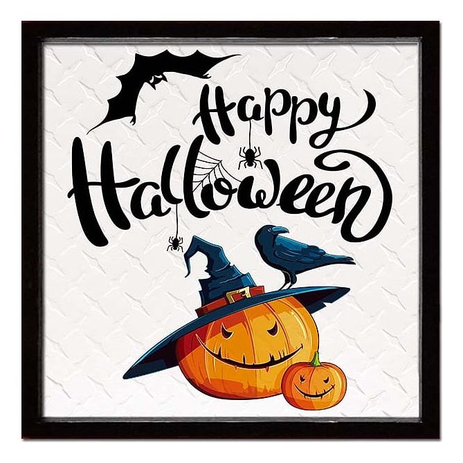 Happy Halloween pumpkin framed sign