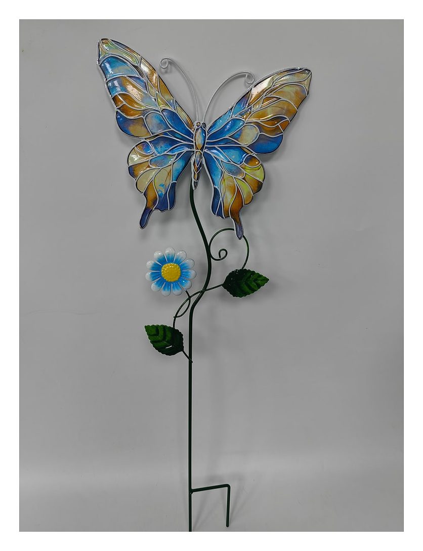 Butterfly and flower garden stake