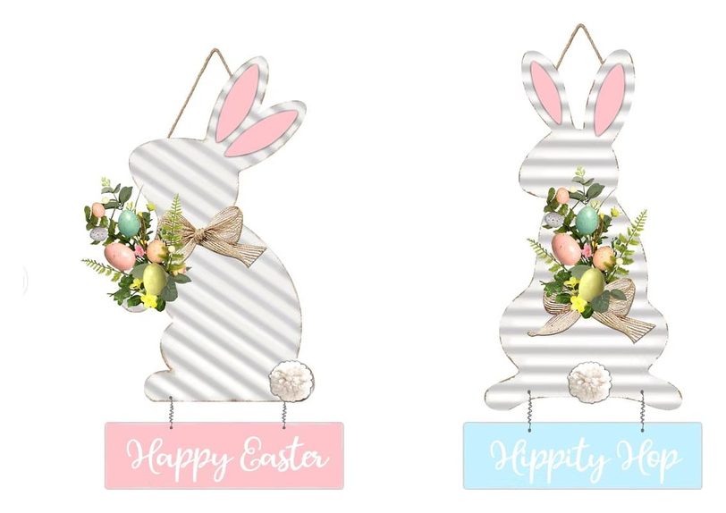 Easter bunny hanging sign set