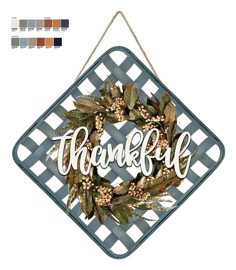 Thankful diamond tobacco basket with wreath