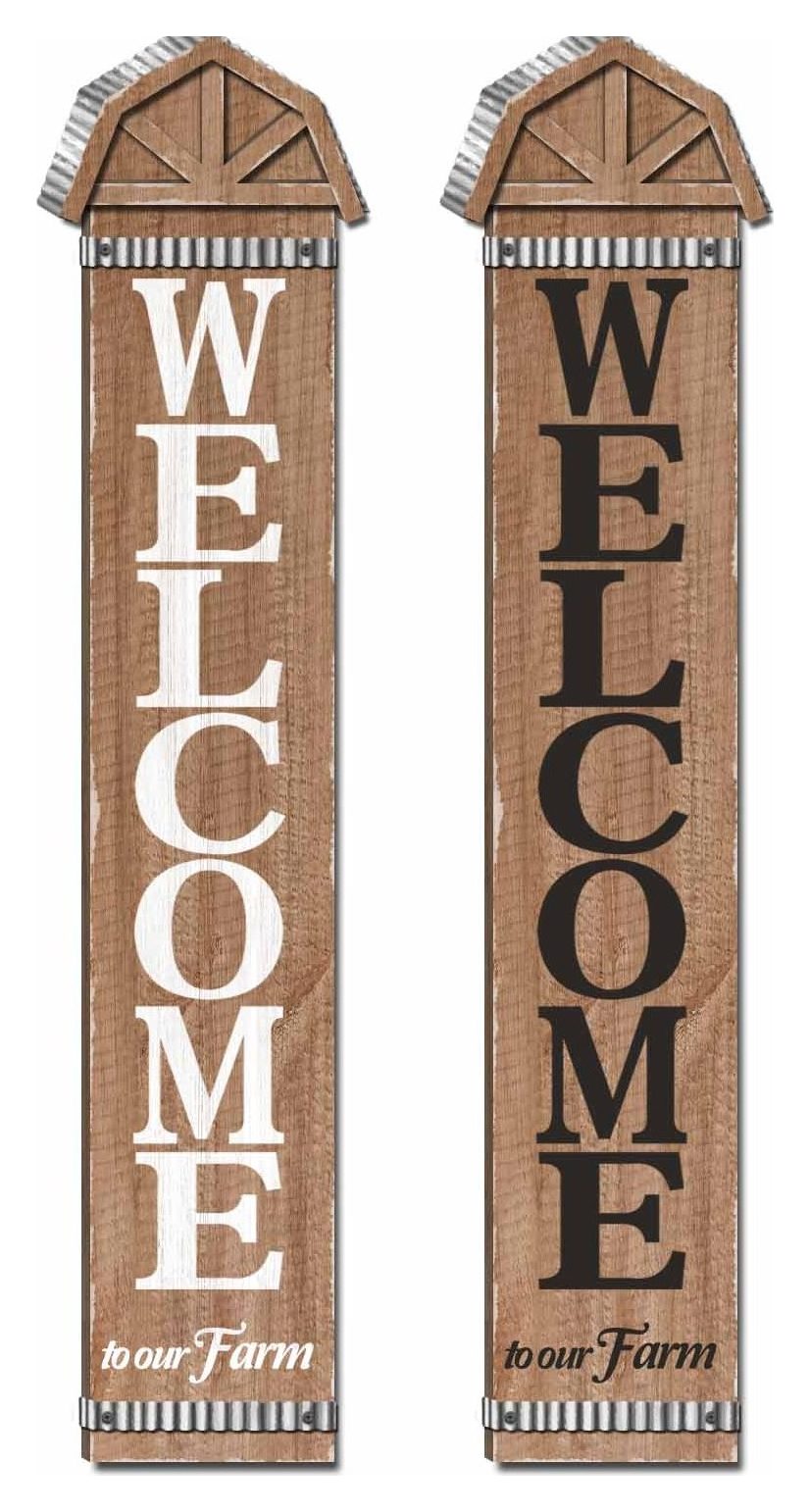 Welcome To Our Farm porch sign, pair